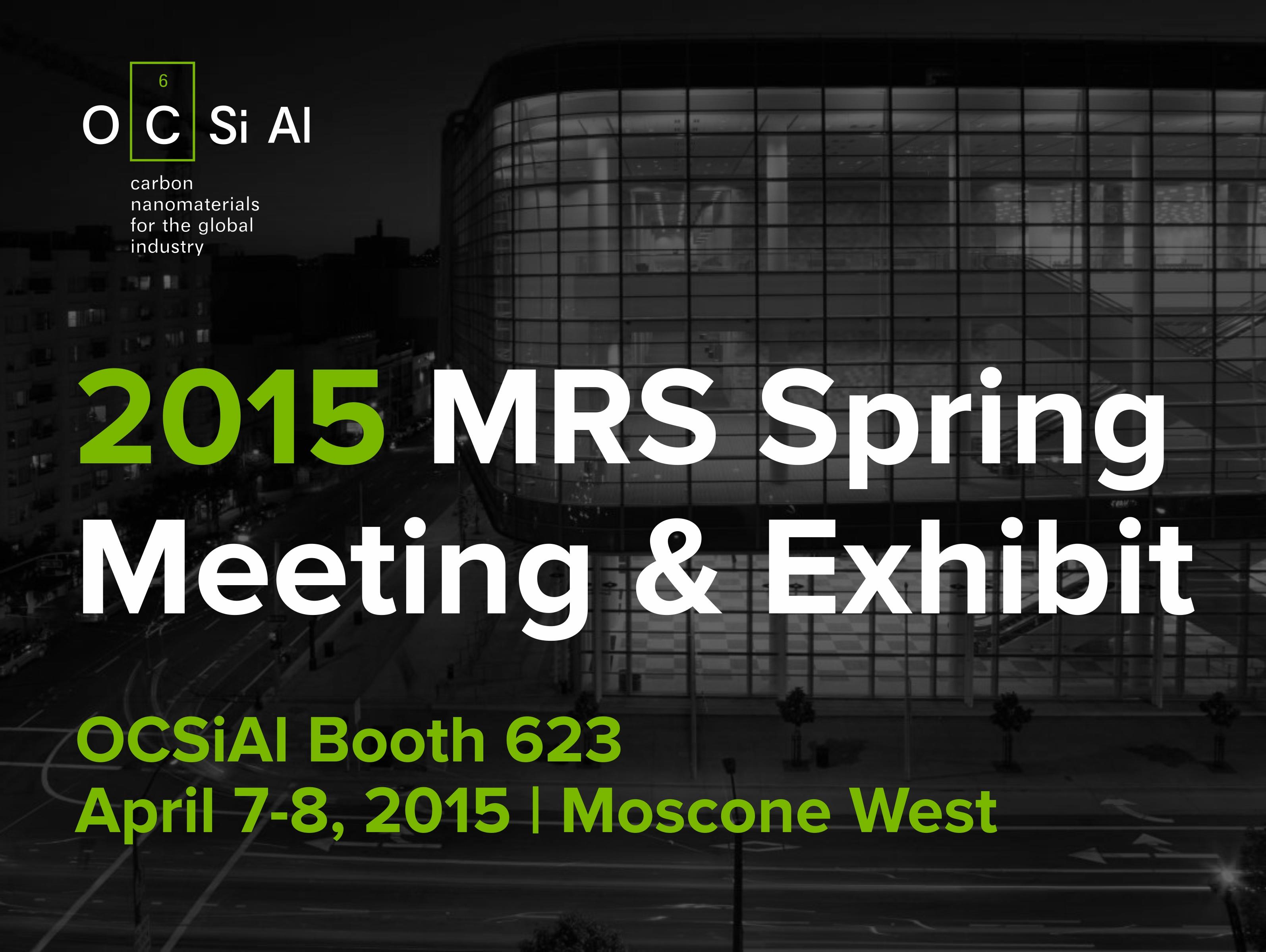 OCSiAl showcasing TUBALL™ single wall carbon nanotubes at the 2015 MRS SPRING EXHIBIT